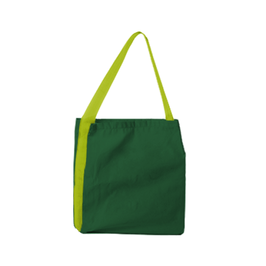 zielona torba z taśmą żółtą
